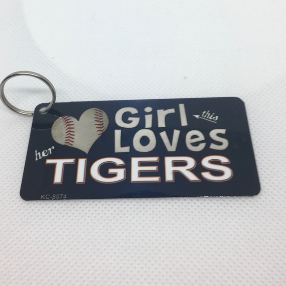 Tigers Baseball Accessories - This Girl Loves her Tigers Novelty Key Chain